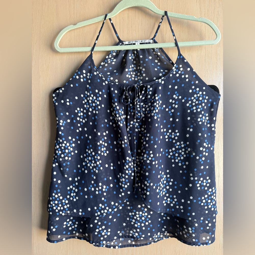 Blue sheer blouse size small